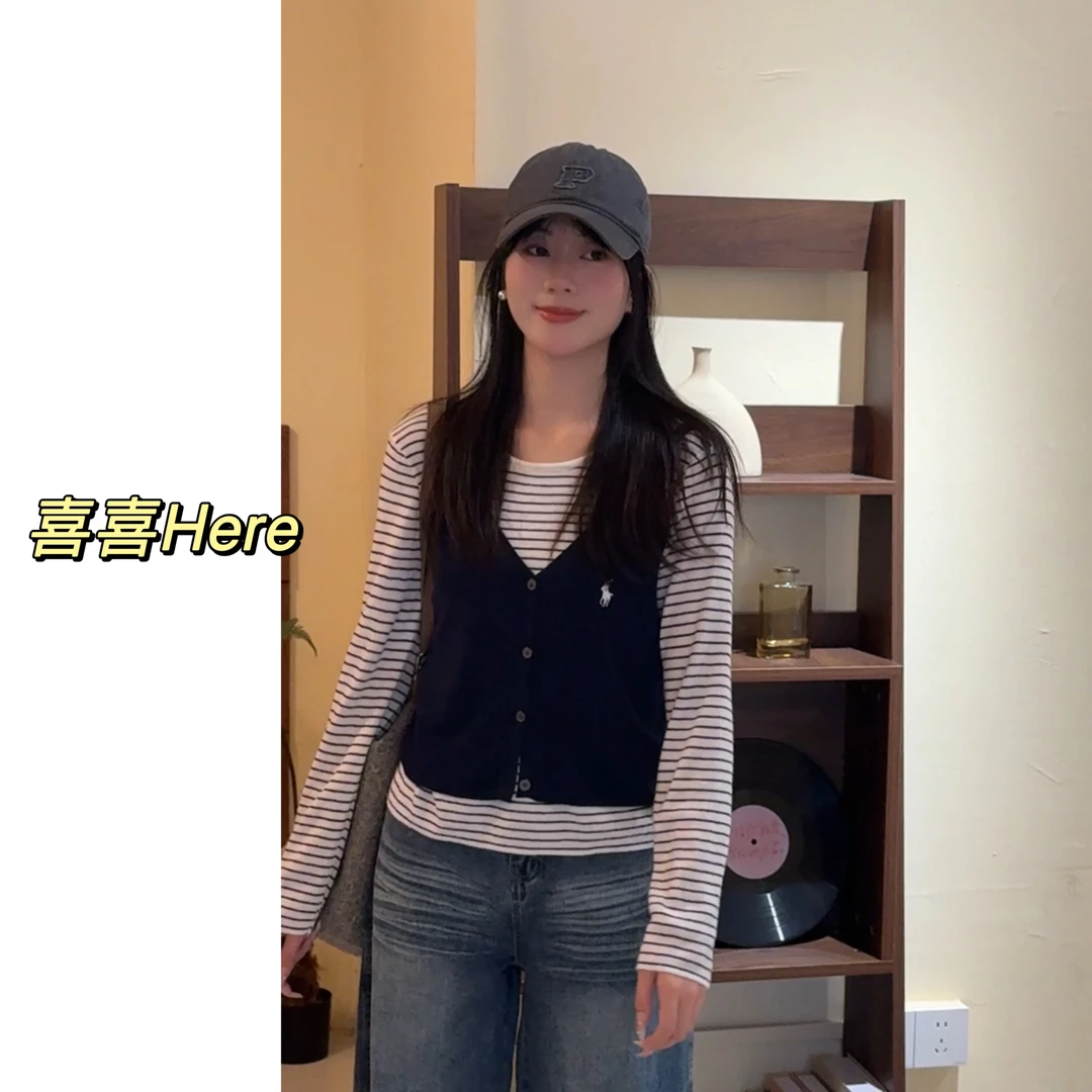 今喜Here.拉夫的马.两件套.秋冬韩版小众设计感真两件套上衣