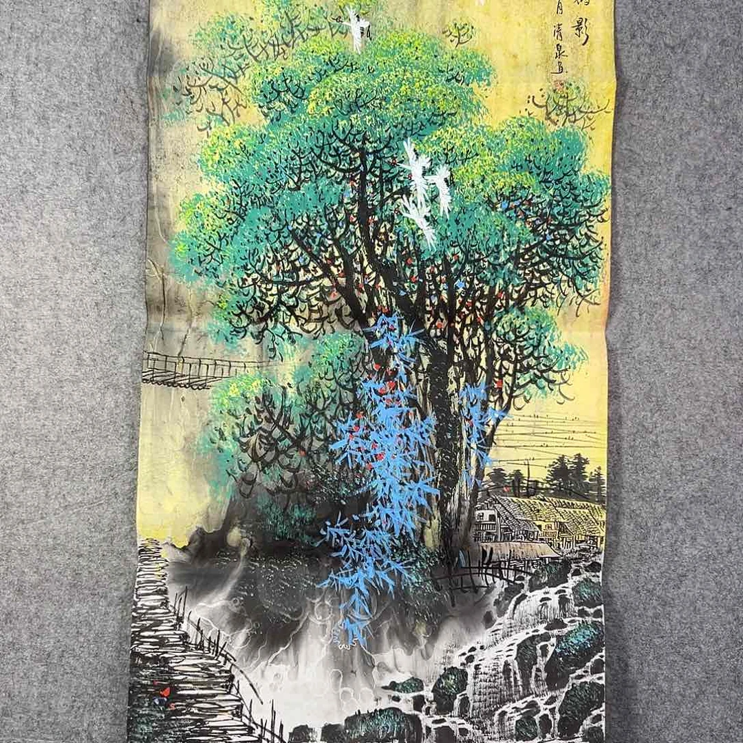 国画699 牡丹之花之叶的颜色与