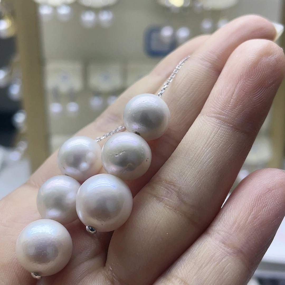 淡水珍珠耳饰银S925镶嵌