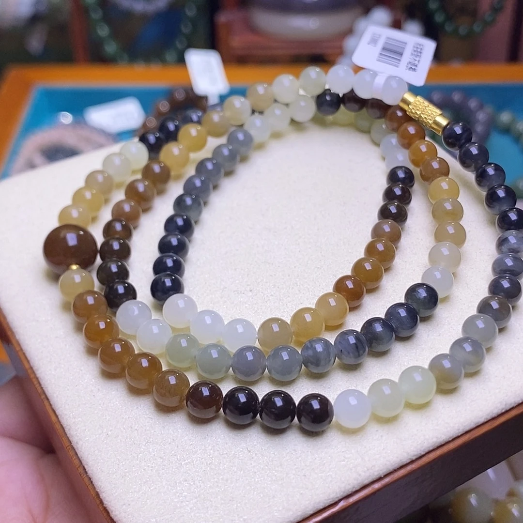 和田玉未镶嵌颈饰楼兰多宝约6mm108佛珠