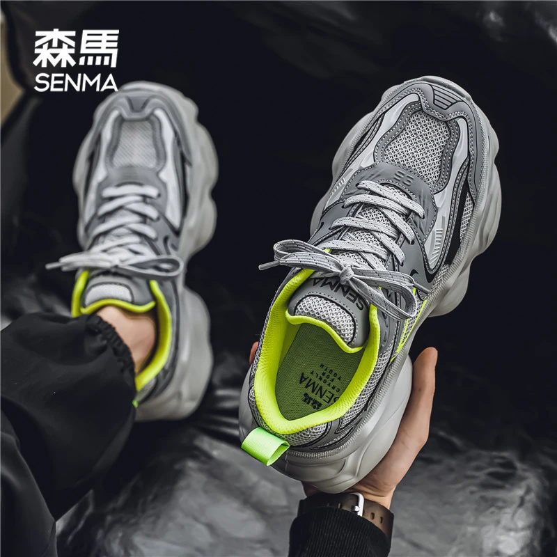 森马男鞋2025年夏季新款ins百搭老爹鞋男士增高休闲运动网面潮鞋