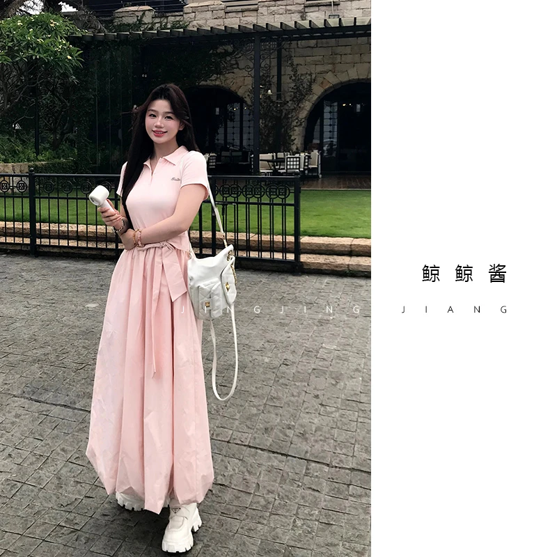 ZOZ鲸鲸酱【花苞漫舞】夏季纯欲风小众连衣裙女收腰长裙修身设计感