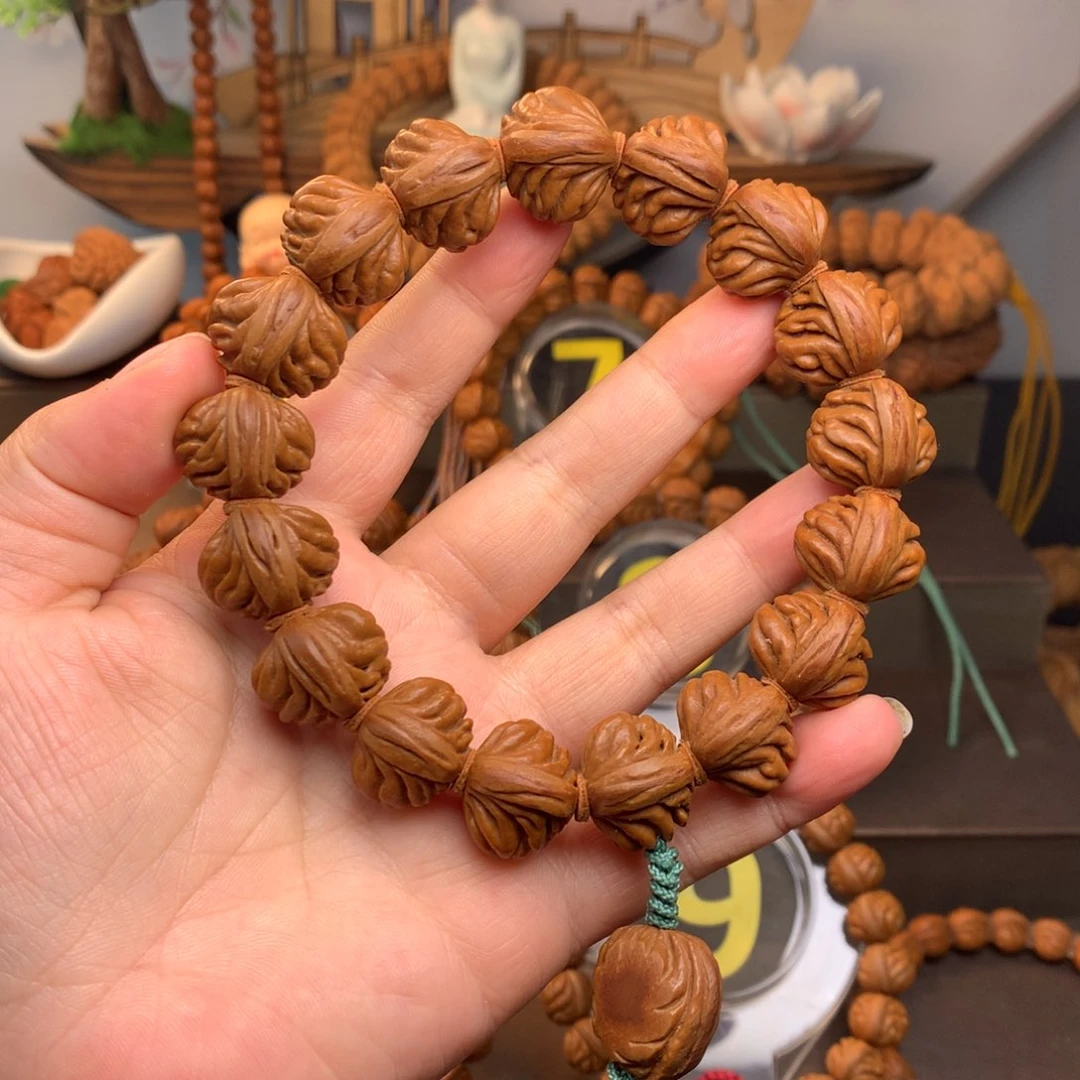 桃核手串卷**金野生红魔19尺寸