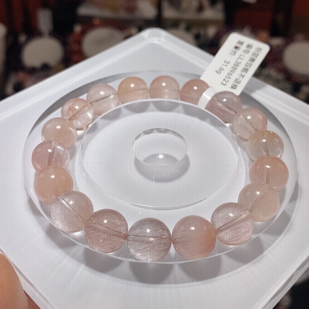 水晶手链未镶嵌F粉兔毛10.8