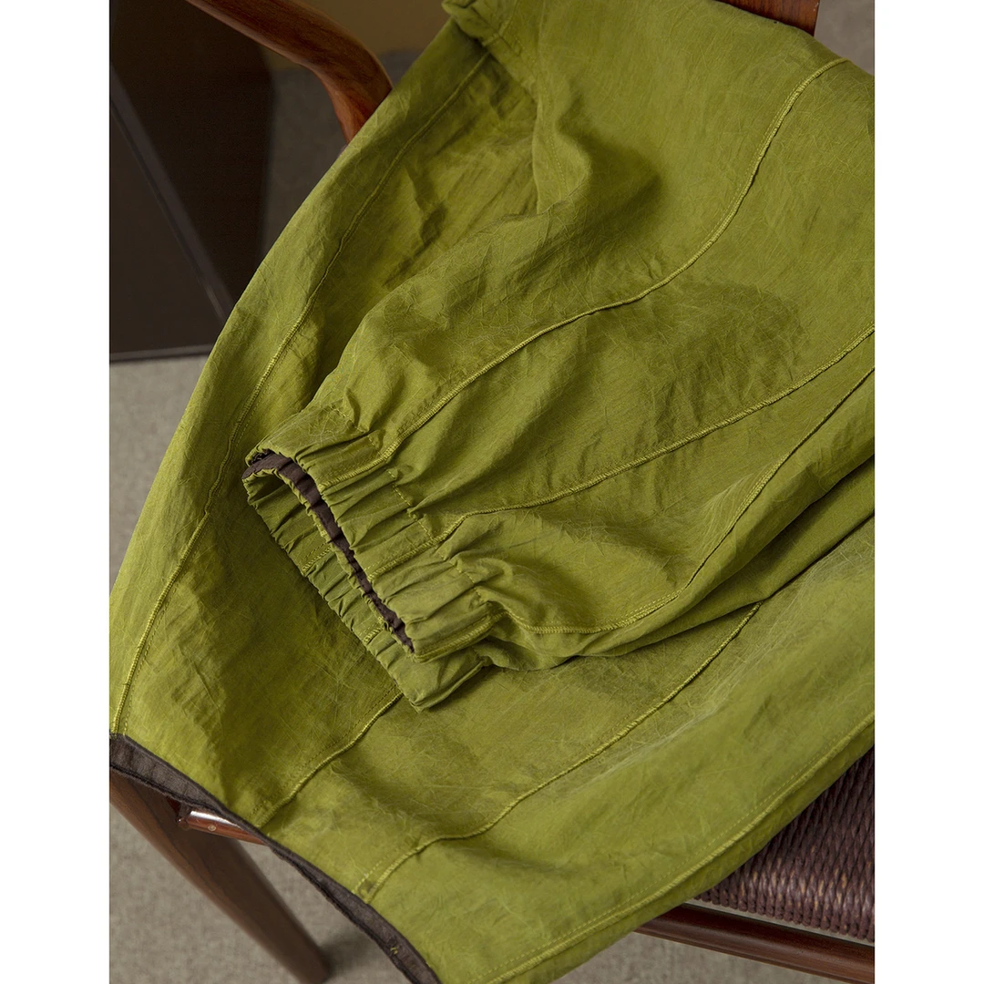 丝艺 真丝香云纱大版阔腿裤女99%桑蚕丝休闲灯笼裤宽松春款长裤