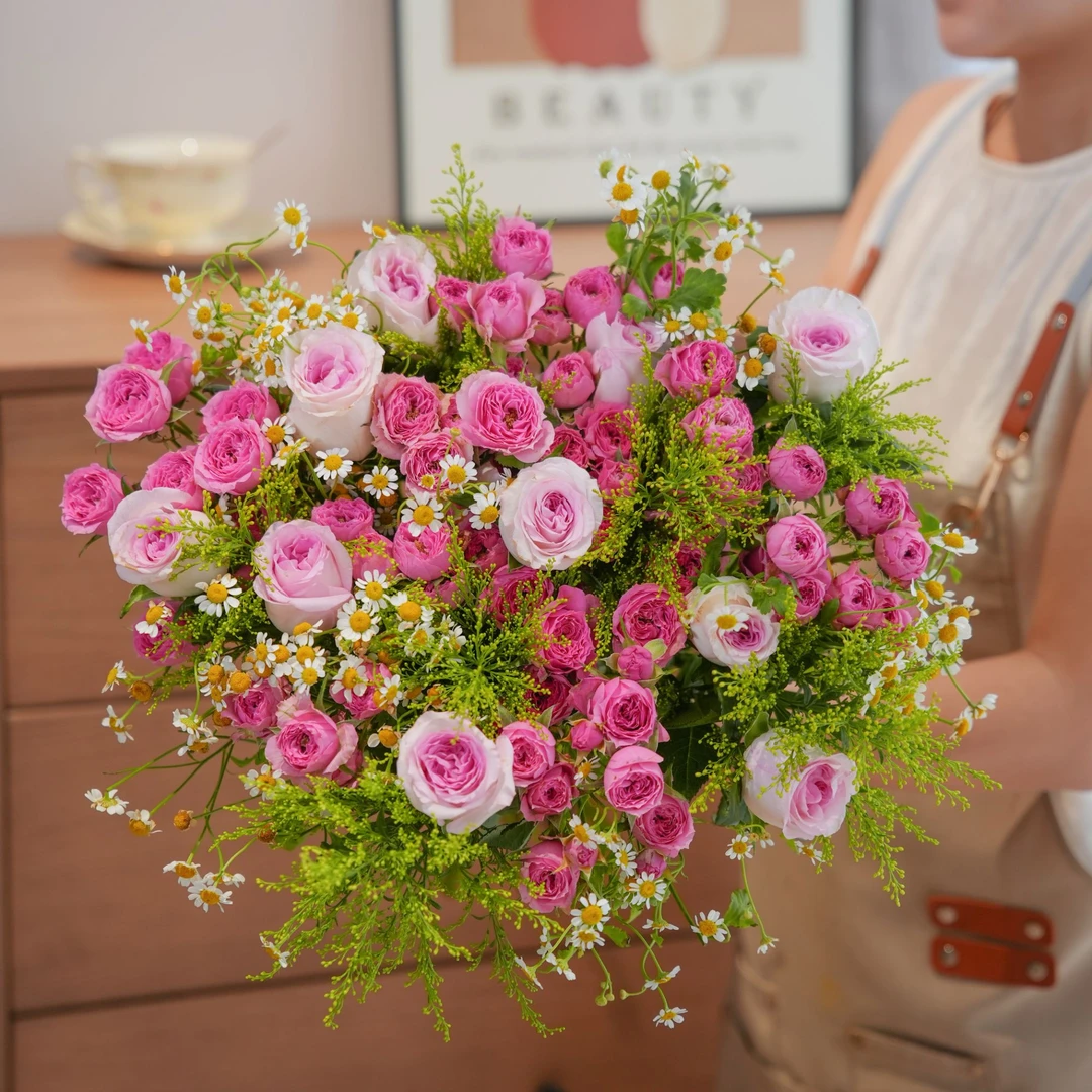 【洛神+苏菲+洋甘菊+黄莺草】家用鲜花直播间直播间直播卖花