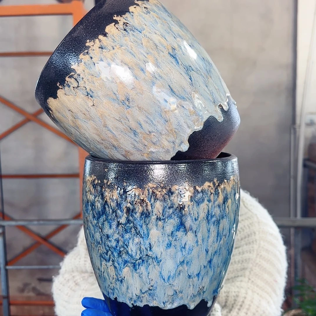紫砂花盆高20口18