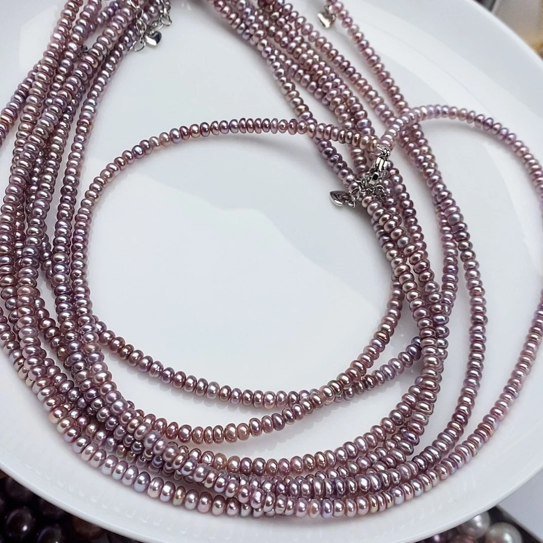 颈饰银S925镶嵌淡水珍珠