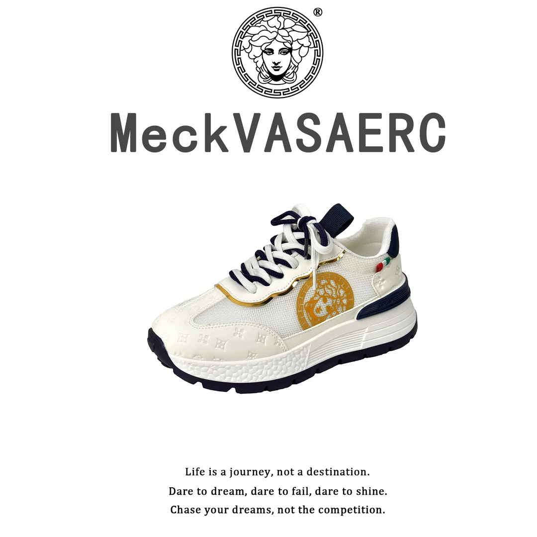 美克瓦萨琪轻奢夏季网面鞋运动鞋厚底增高情侣鞋男女时尚休闲鞋