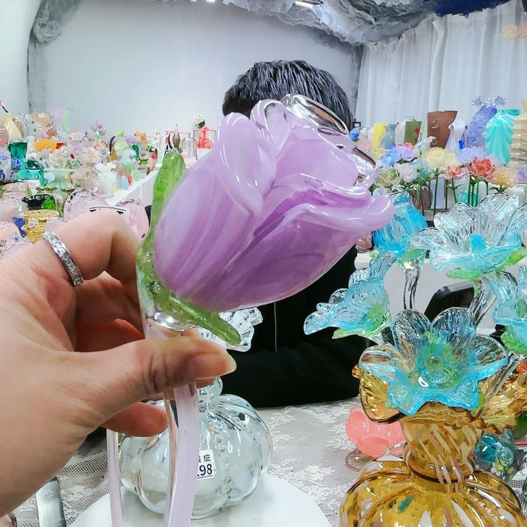 瑕疵福利不退不换琉璃花瓶艺术品