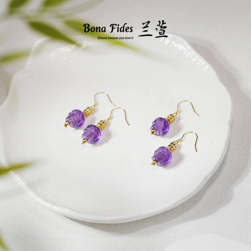 【兰萱 • 水晶雕刻件工艺系列】耳环款  多样性发货 只发其一对　48