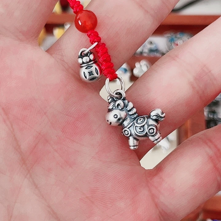 珐琅吊坠足银手机吊坠