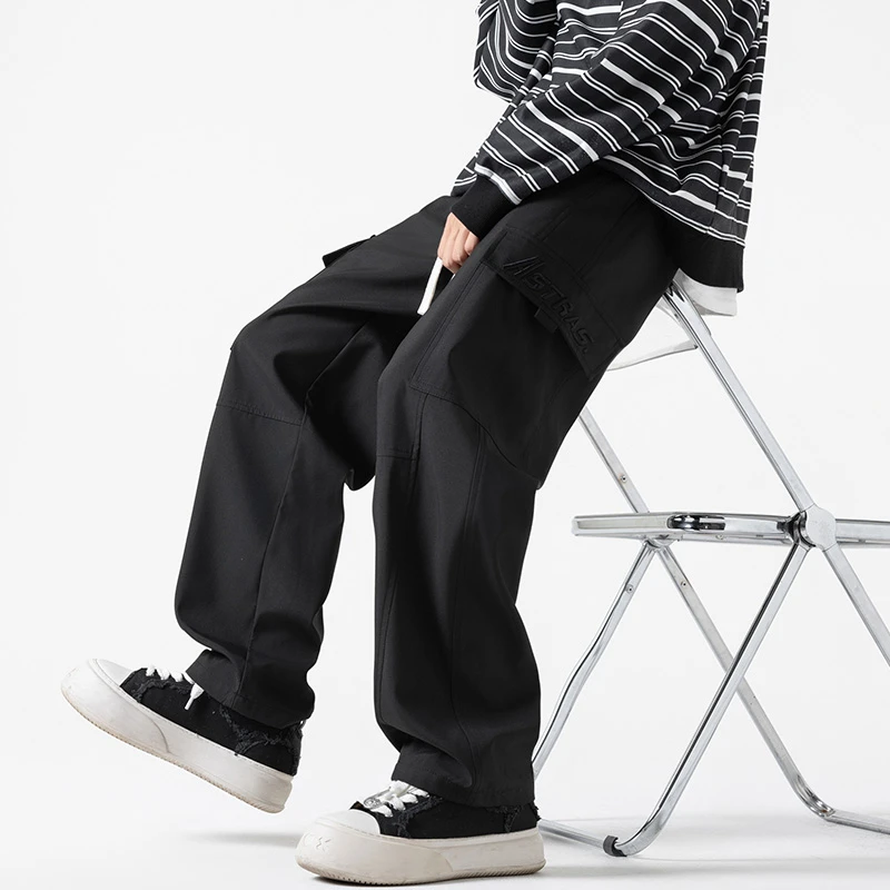 宽松时尚百搭阔腿工装裤522