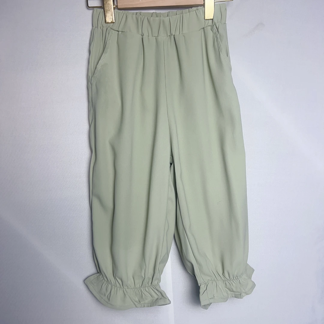 微瑕疵新款2025春夏女童灯笼裤洋气时尚防蚊裤中大童木耳边裤子