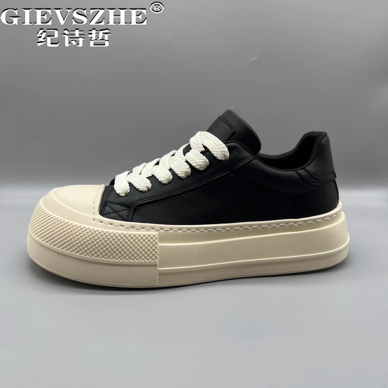 纪诗哲男鞋厚底轻便透气运动鞋子男款潮流轻奢小白鞋时尚百搭板鞋