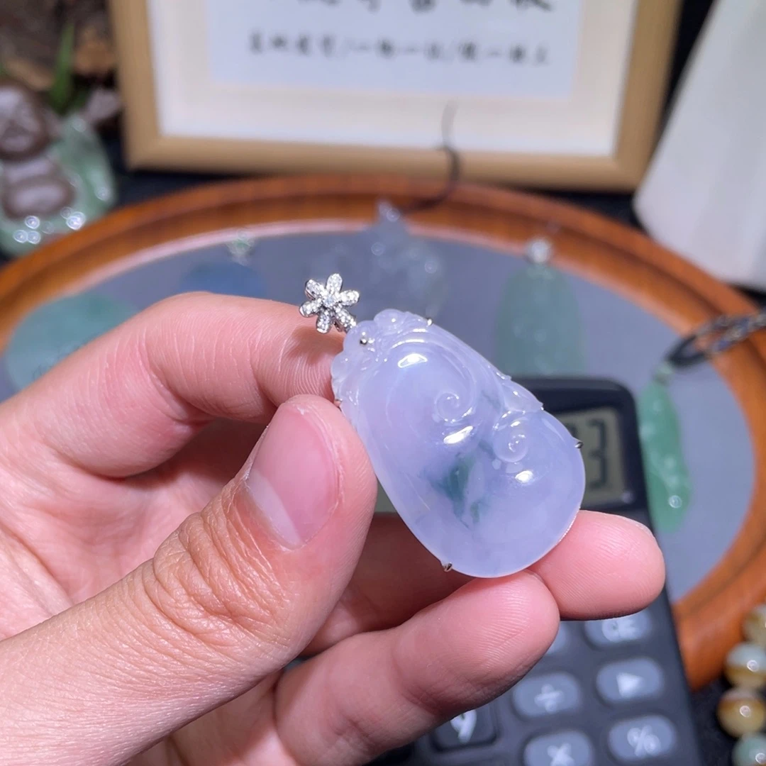 翡翠18K金镶嵌颈饰吊坠百万系列（不退不换）