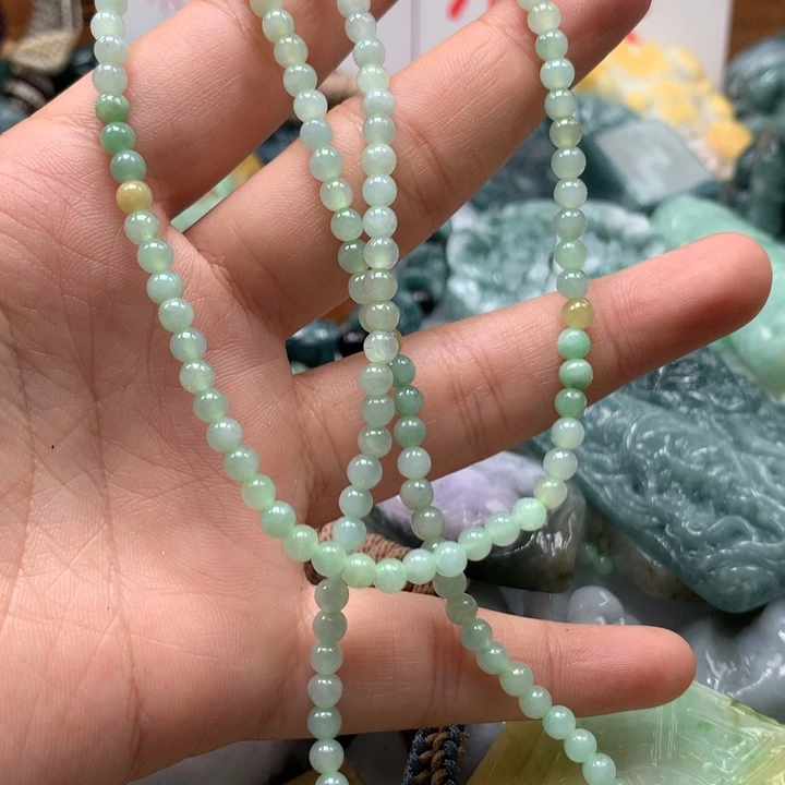 翡翠颈饰未镶嵌保真天然A货翡翠