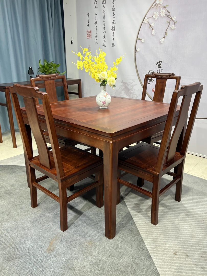 （25款）乌金木八仙桌新中式家用简约方餐桌休闲桌4