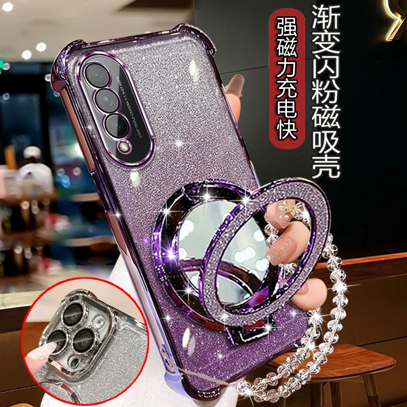 适用荣耀X20SE手机壳女士网红四角防摔CHL-AN00软壳Nova8se活力版