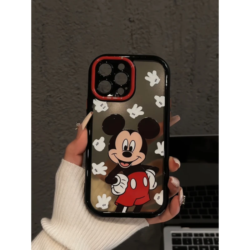 适用苹果16pro奶油卡通手机壳iphone15防摔华为p60可爱叉腰米奇女