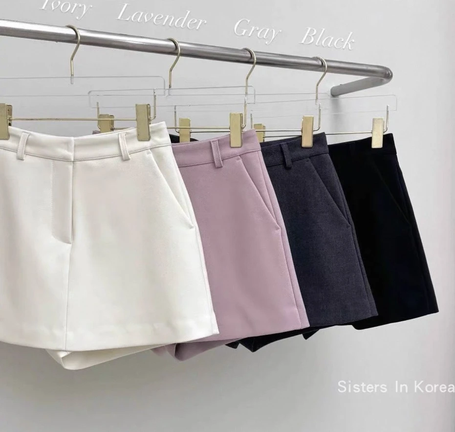 女士时尚短裤蓝色紫色洋气显瘦网红夏季