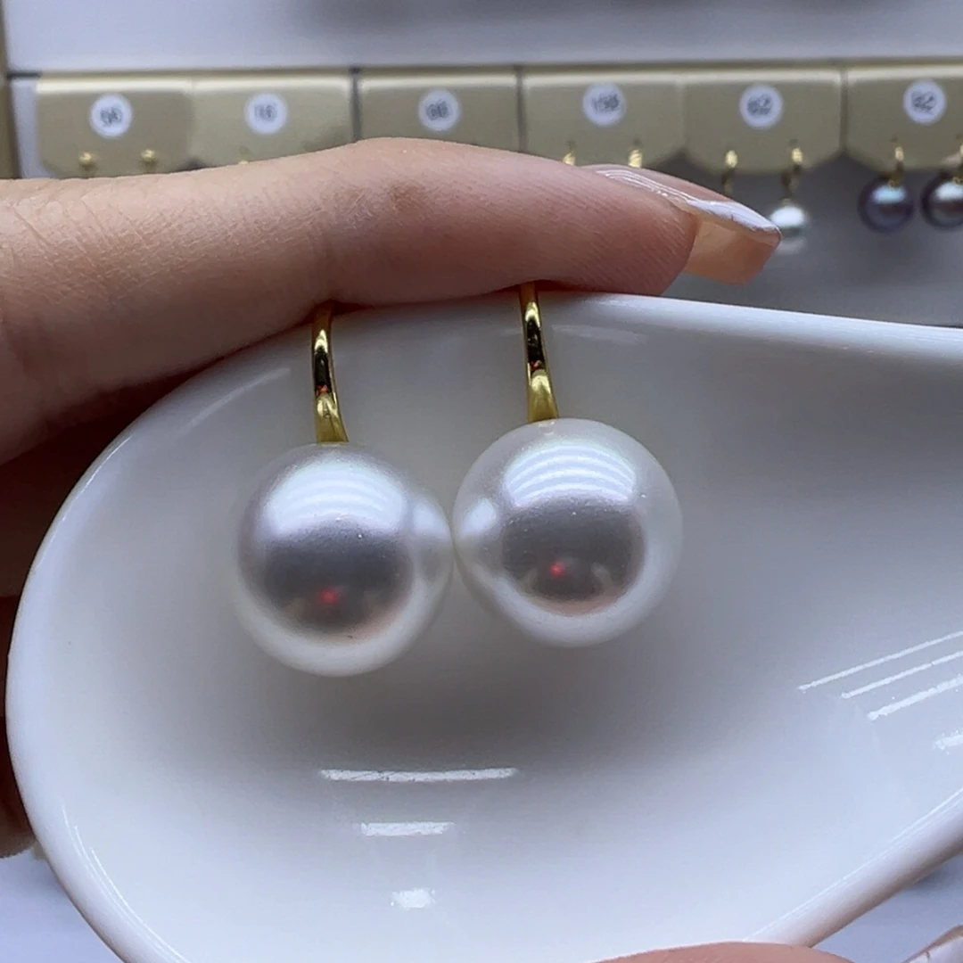 淡水珍珠耳饰18K金镶嵌