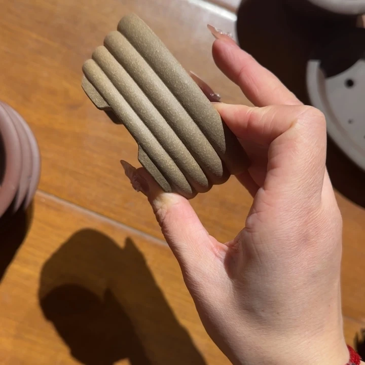 紫砂花盆半手工制作