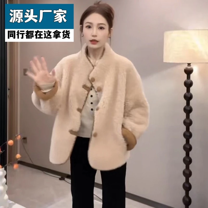 梵乐芬韩系两面穿羊羔毛外套女冬季新款高级感加厚翻领皮毛一体毛