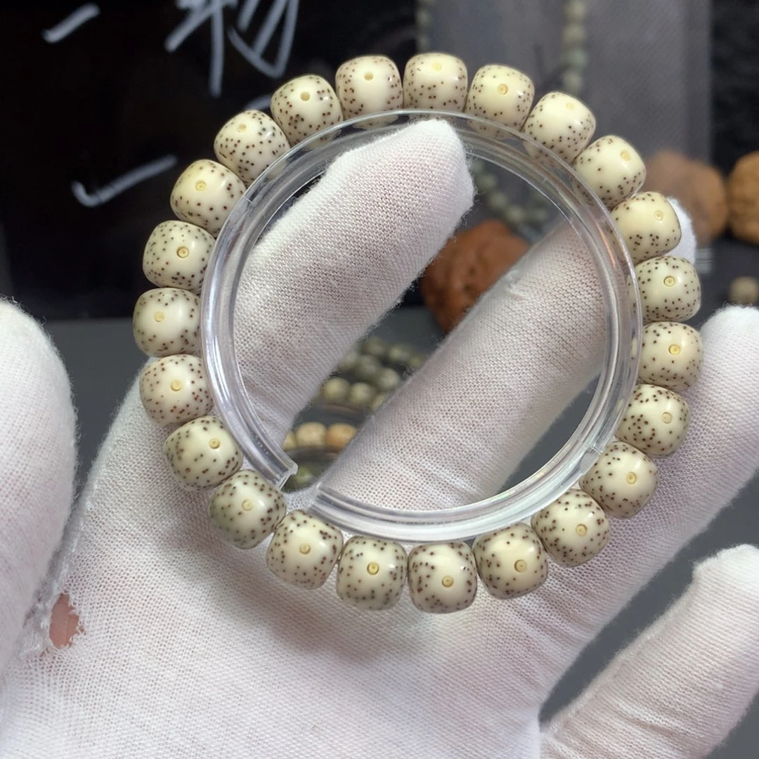 手串星月菩提A6骨瓷白月朗