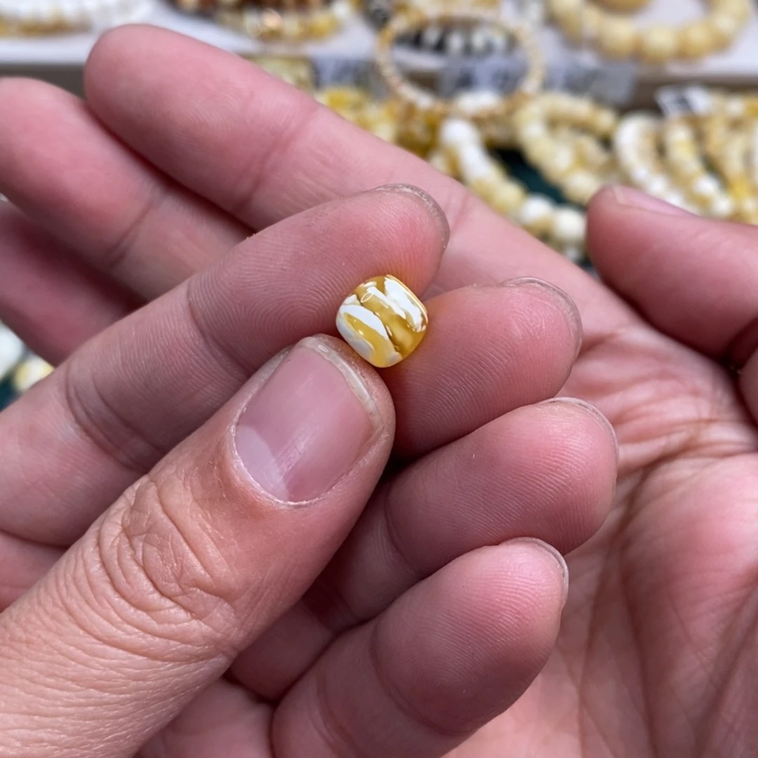 琥珀裸石未镶嵌小****菜9×8.4mm金虎老型