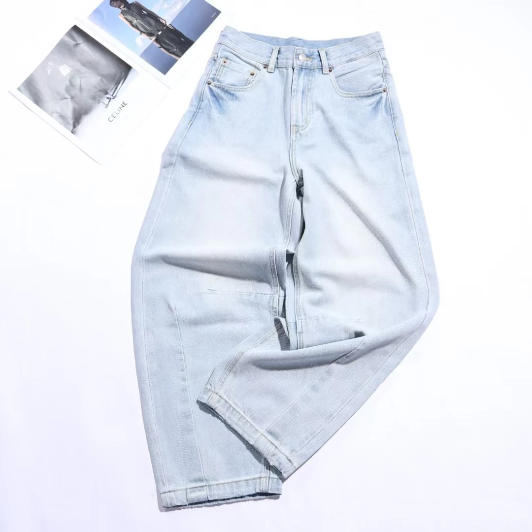 【锦瑟年华】原创设计土耳其牛仔高腰显瘦轻奢女士牛仔裤-9805