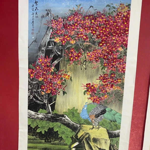 李老师四尺孔雀作品