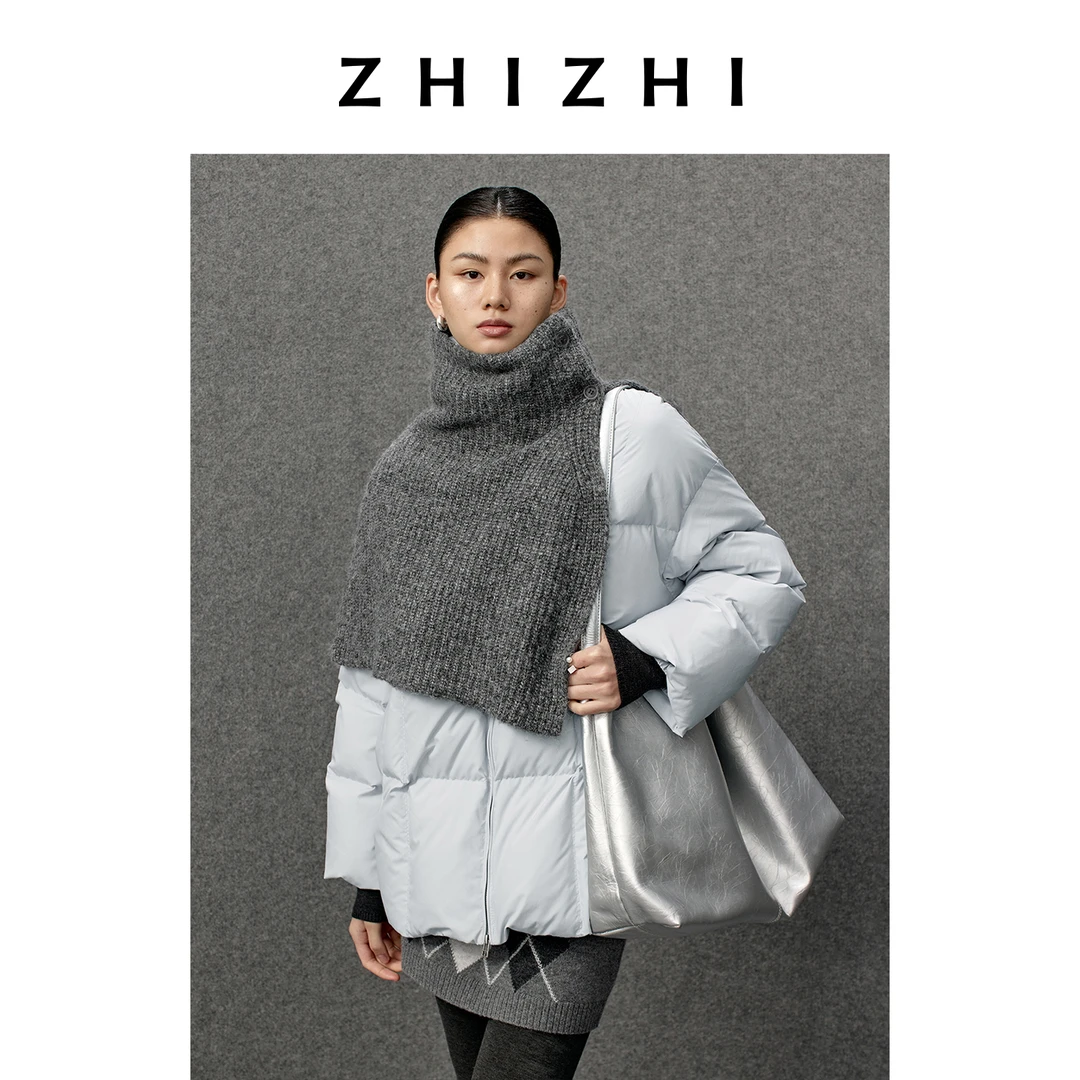 【踏雪系列】致知 剪湘云 立领宽松白鹅绒时尚冬季新ZZ2EWWYQ016