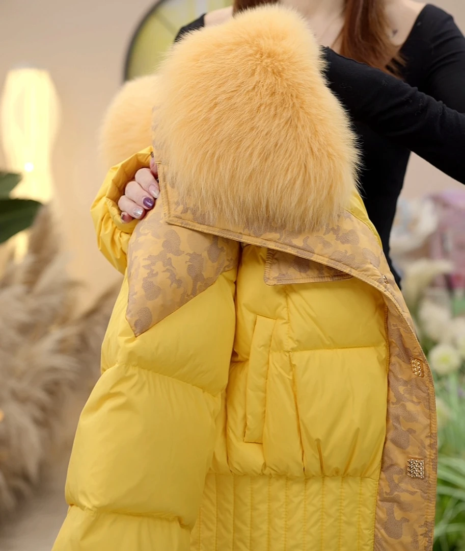 【JY】气质时尚保暖百搭保暖洋气大毛领女士羽绒服