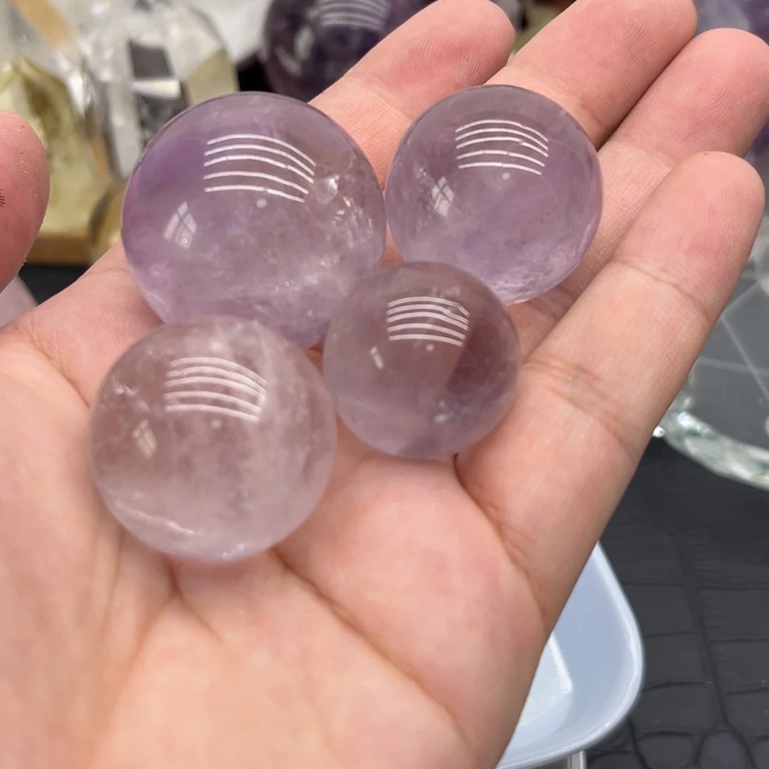 珠宝半成品水晶未镶嵌83 薰衣草紫水晶球32mm