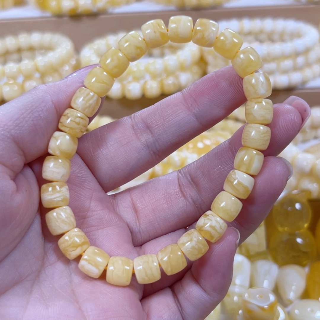 琥珀未镶嵌手链天然蜜蜡