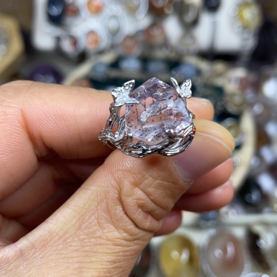 【闪购商品】银S925镶嵌珠宝半成品水晶戒指