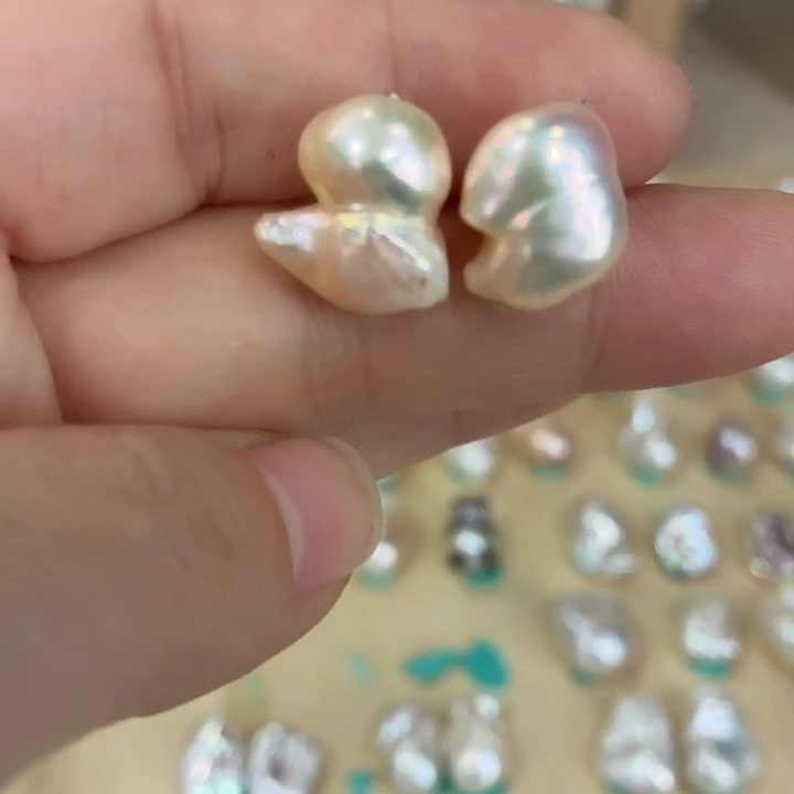 银S925镶嵌淡水珍珠耳饰