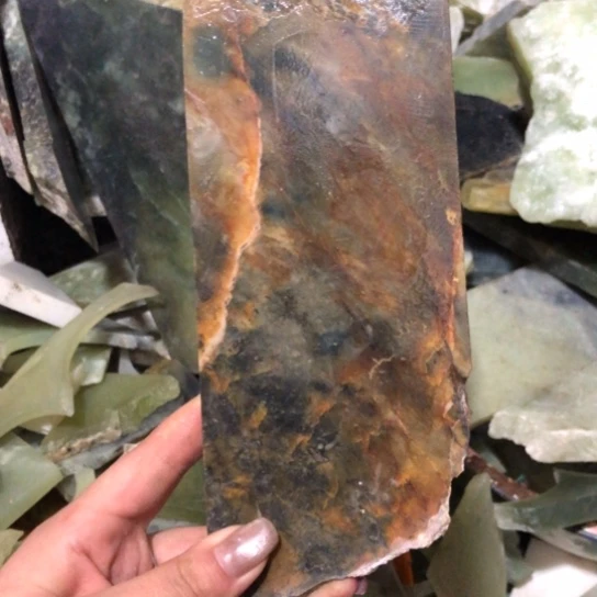 蛇纹石玉天然岫玉半成品手镯心未镶嵌