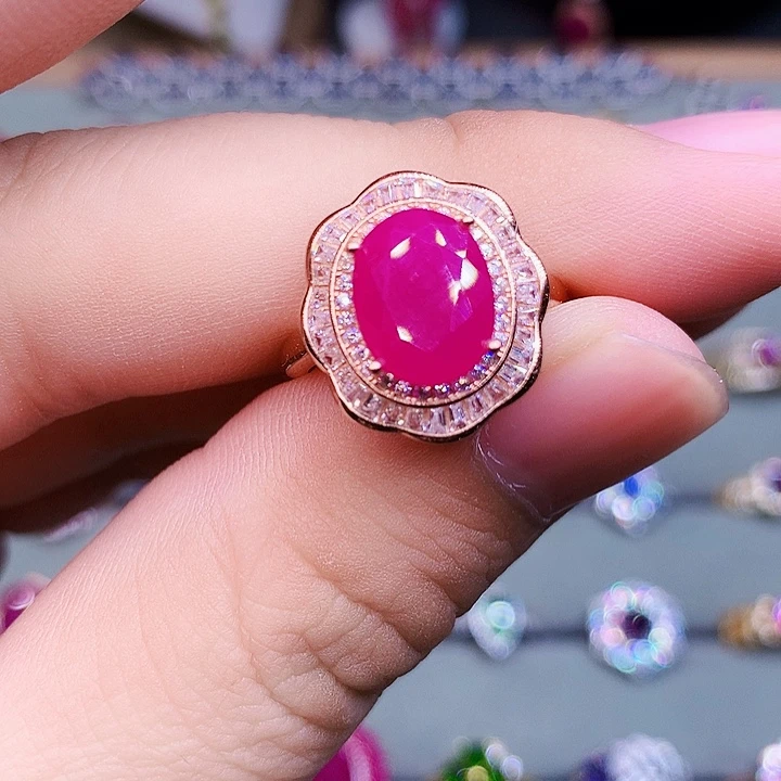 银S925镶嵌红宝石戒指