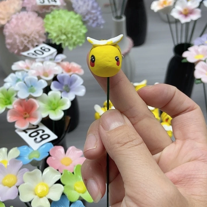 摆件手工制作陶瓷花小蜜蜂