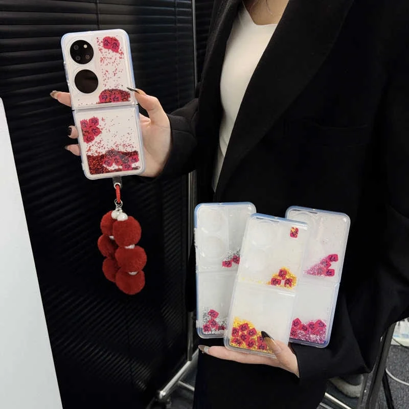 流沙發财壳适用华为p50pocket手机壳新款高级感pocket2折叠屏防摔