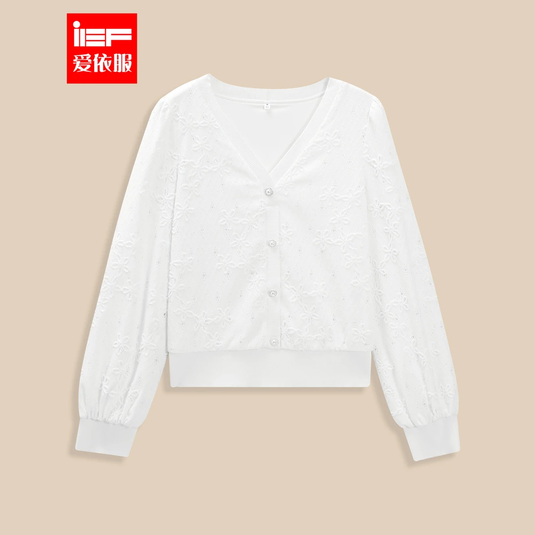 IEF/爱依服高个子2025春季新款韩版成熟优雅气质蕾丝上衣欧若风