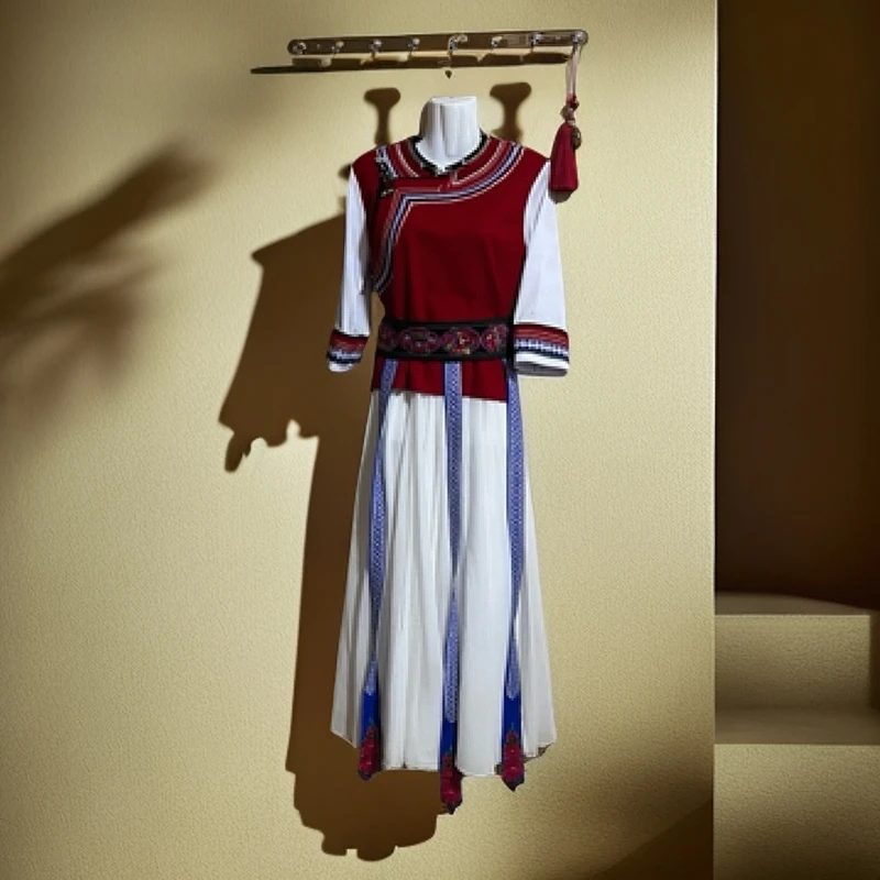 大理白族民族服 3件套 上衣+腰裙+裙子