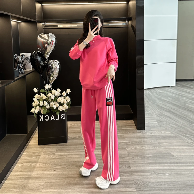 韩版休闲运动套装春秋季2025新款时尚洋气跑步运动服宽松两件套潮