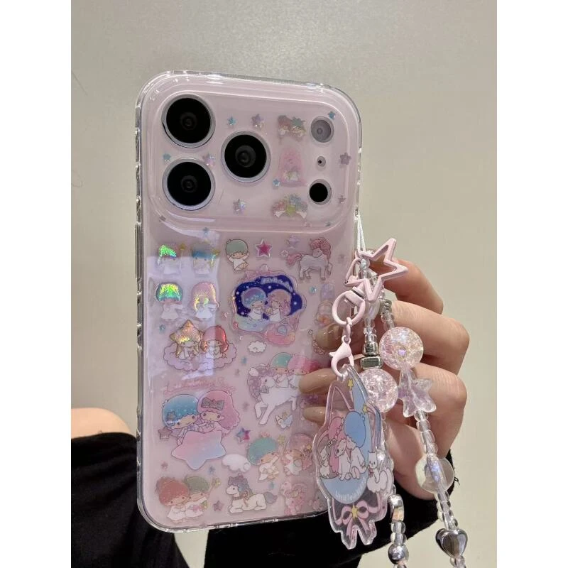 童趣可爱三丽鸥双子星鎏金适用于iphone17promax苹果16手机壳15pr