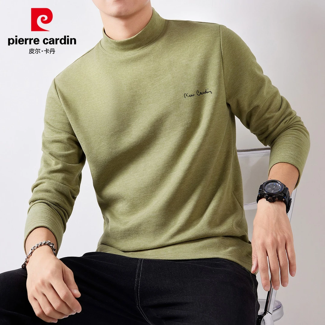 皮尔卡丹重磅卫衣男士2025秋季新款休闲半高领痞帅慵懒风上衣男装