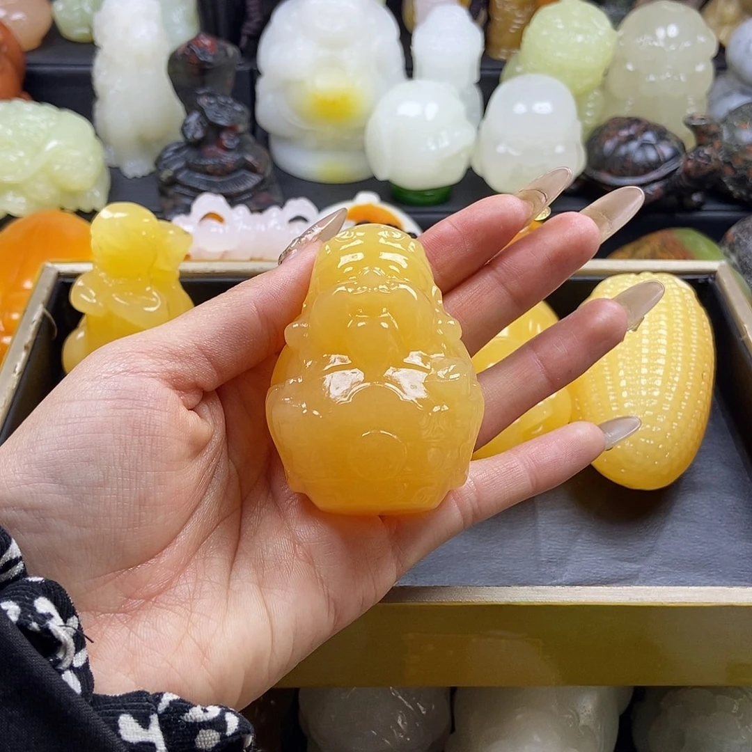 无花朵原石雕刻把件