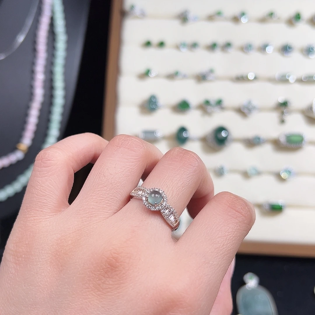 翡翠未镶嵌戒指天然