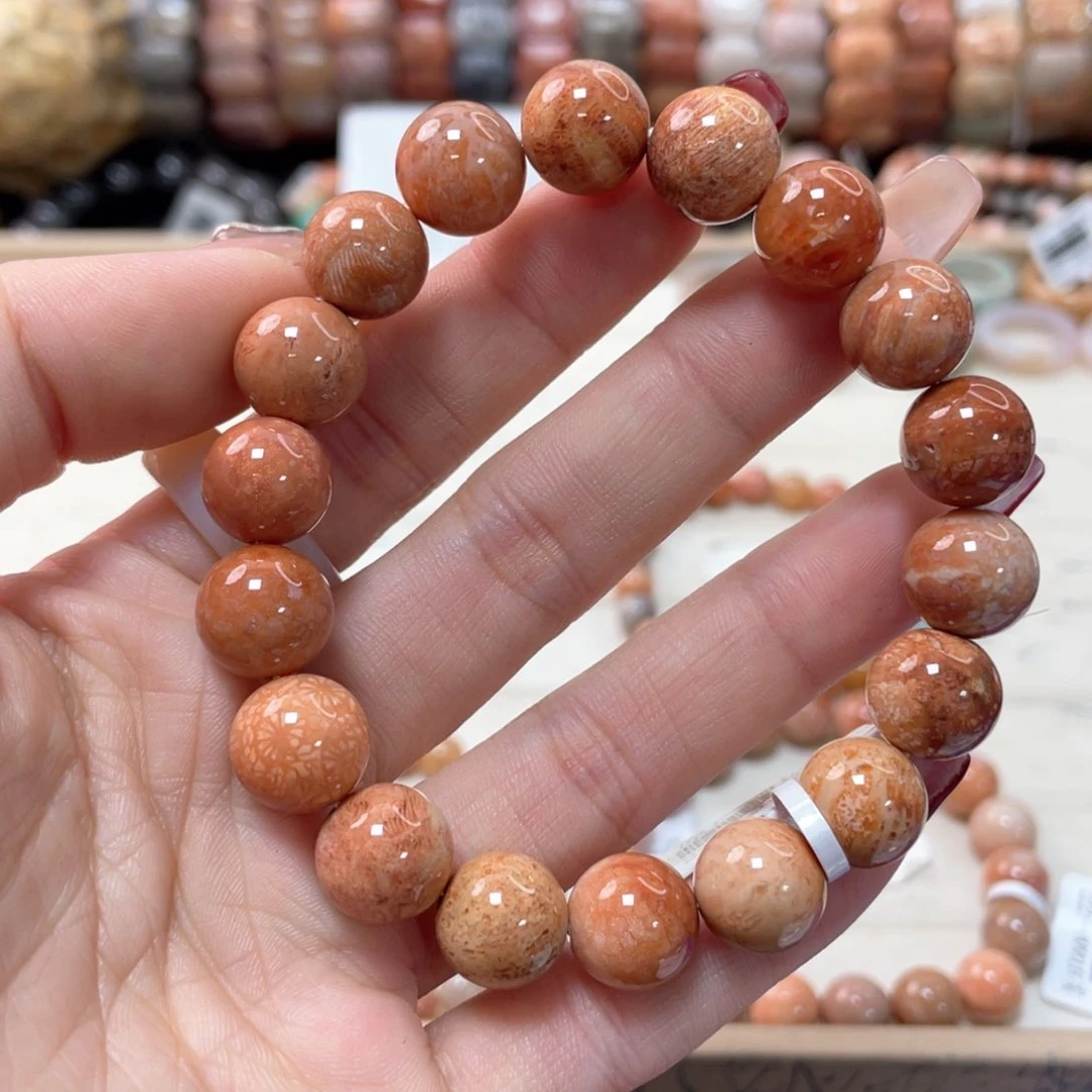 硅化珊瑚（珊瑚玉）手链未镶嵌月447